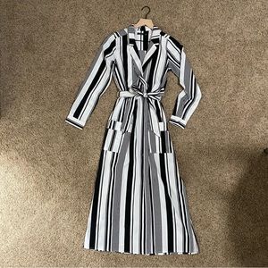 Boohoo Black and White Stripe Dress NWOT